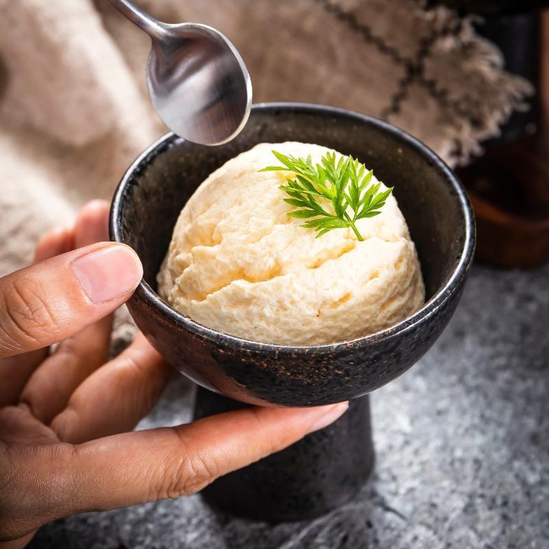 BEPAN 1 Stück Japanischer Stil Geschirr Eisbecher Kreativer Dessert-Puddingbecher Schwarzes Keramikgeschirr Haushaltswaren