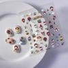 Cinnamoroll Strawberry Hat Embossed 5D Waterproof Christmas Nail Art Stickers