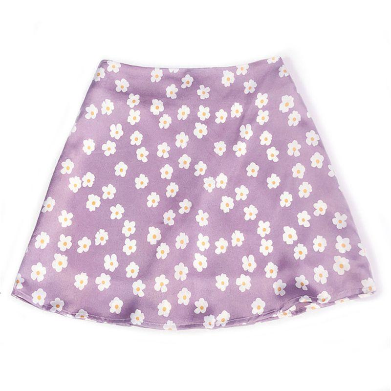 Leopard Floral High Waist Zip Skirt Women's Leopard Print Floral High Waist Zip Skirt