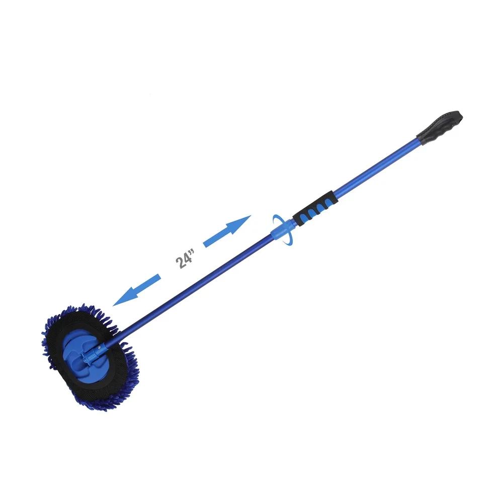 Microfiber Mop Telescopic Handle Chenille Cover Lightweight Ergonomic Wet Dry Cleaning Brush Home Office Car Truck RV