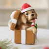 Christmas Puppy Resin Ornament Cute Puppy In Scarf Figurine Christmas Showcase Desk Home Office