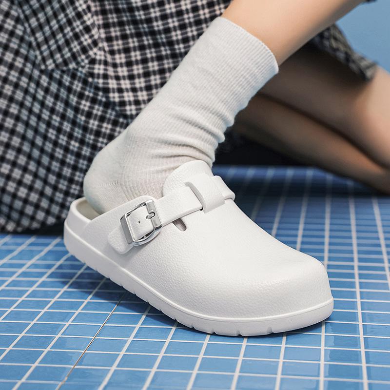 Women s Retro Slip-on Closed Toe Birkenstock Sandals - EVA Thick Soft Sole, Casual Lazy Style. 35 белый