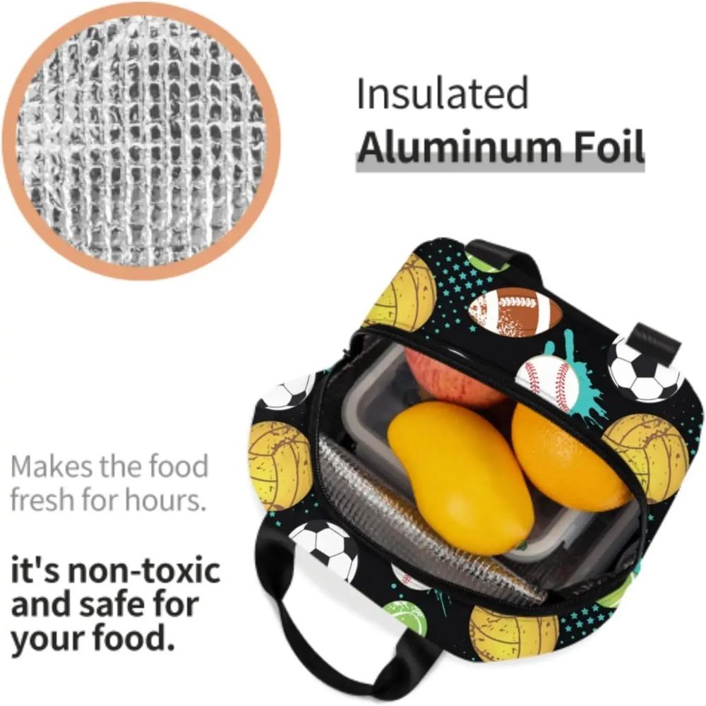 Ballspiele Thermische Lunchtasche Ballsportarten Isolierte Lunchbox Kühltasche für Erwachsene Kinder Arbeit Schule Picknick Camping Sommer Strand