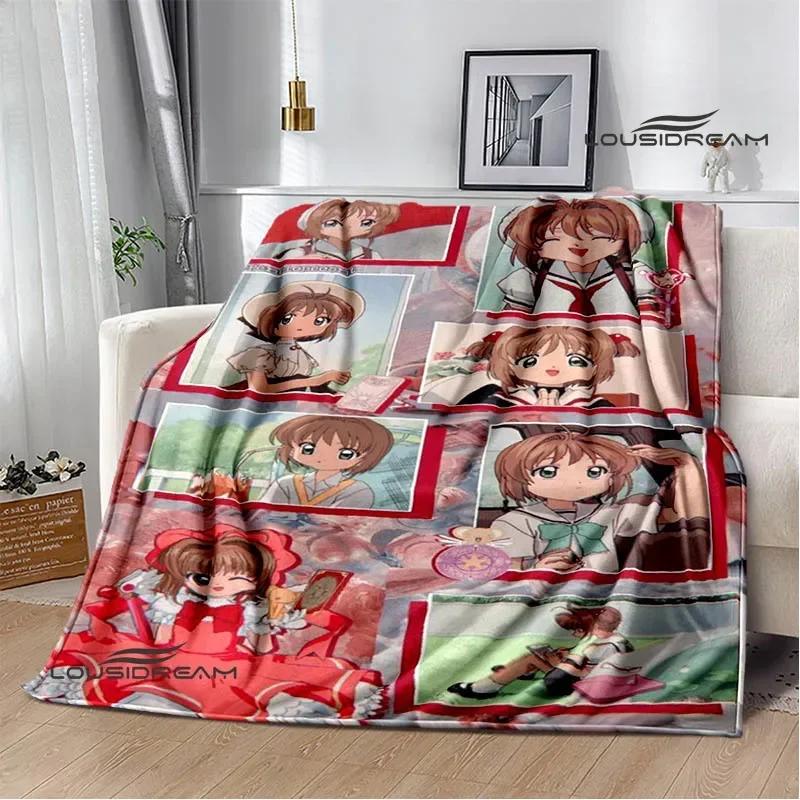 Card Captor Sakura Cartoon Printed Blankets Flannel Soft Cozy Blankets Sofa Bed Blanket Travel Blanket Bedding Birthday Gift