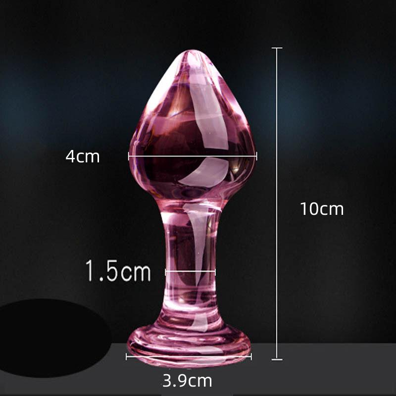 Candiway Exquisite Pink Crystal Glass Anal Plug Adult Masturbation Products Prostate Massager Erotic Toys For Couple (5