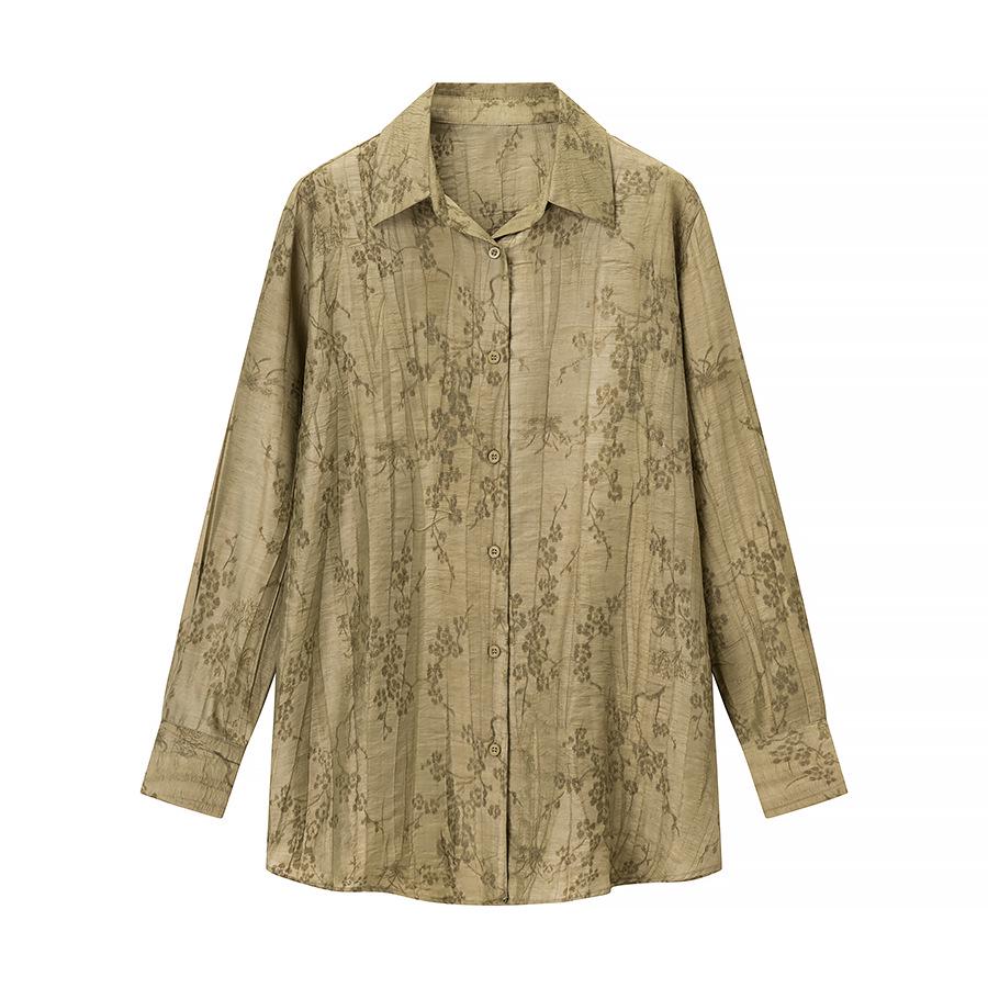 Europäisches & Amerikanisches Damen Jacquard Lockeres Hemd und Lässige Hose Zweiteiliges Set