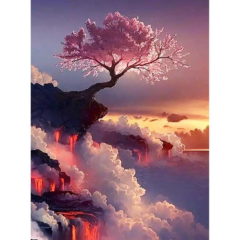 5D DIY Diamond Painting Cross Stitch Four Season Tree Diamond Embroidery Full Round Rhinestone of Picture Home Decoration