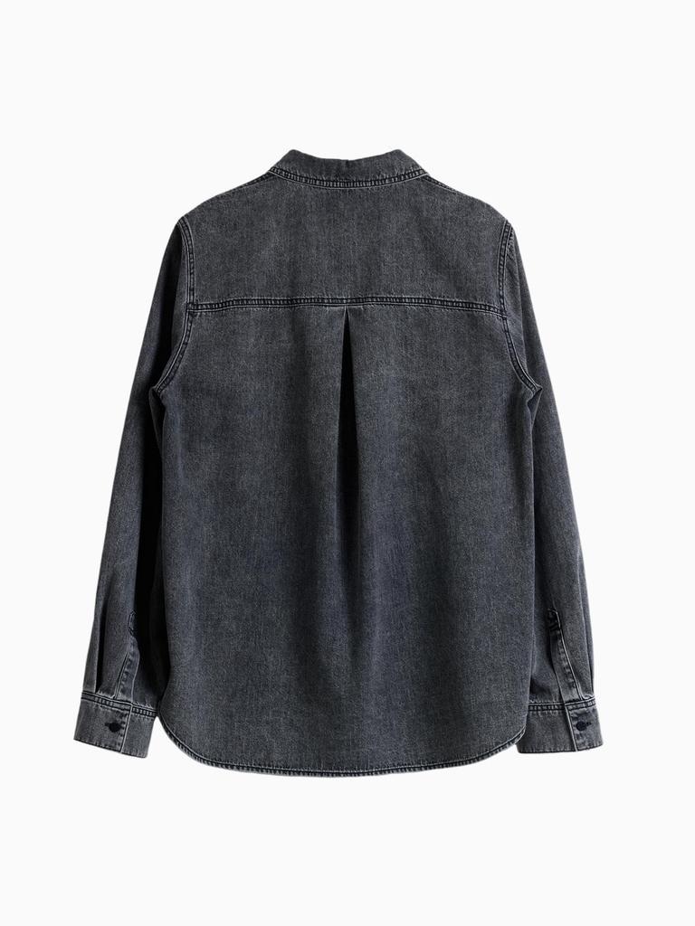2026 Spring Women's Cotton Denim Shirt: Simple Retro Casual Jacket 89589