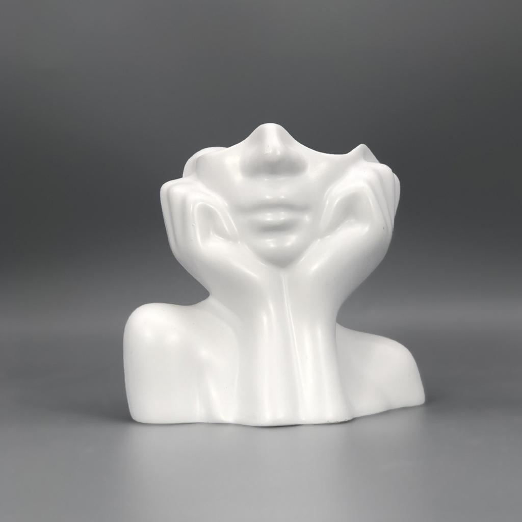 Makeup Brush Holder,Human Face Art Desktop Decoration,Vase,Compatible with Makeup,Eyebrow Pencils,Home Organizer,Plastic Material