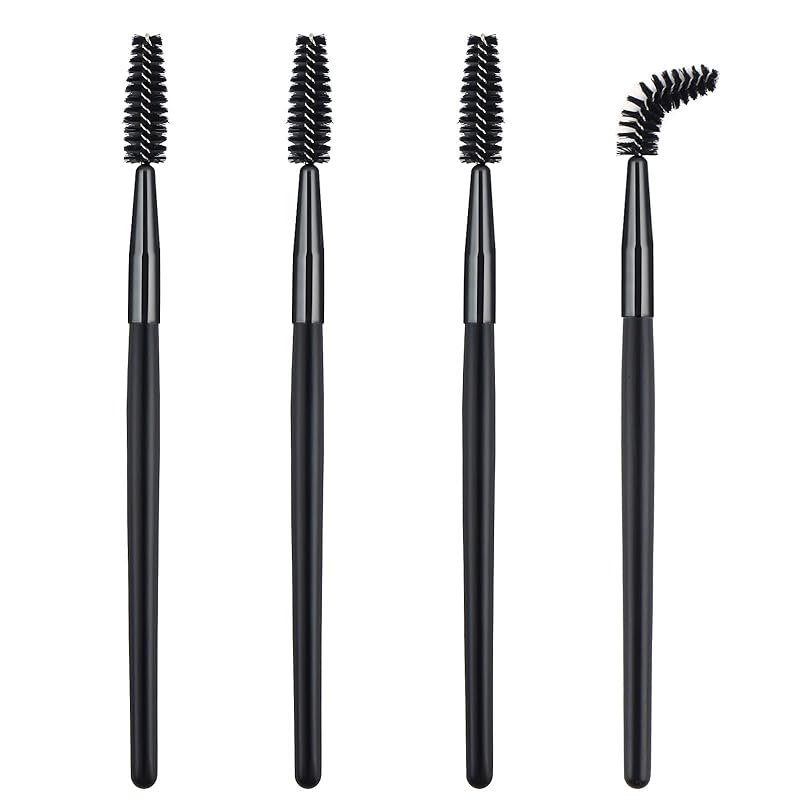4Pcs Mascara Brush Wands Makeup Lash Spoolies Eyelash Eyebrow Brushes Spooly Applicators for Extensions Reusable(Pink)