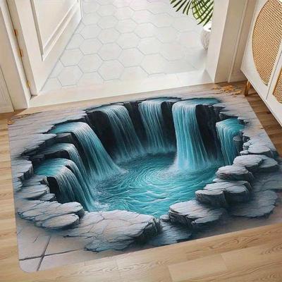 60*90cm Rustikale Willkommen Fußmatte - Langlebiges, Rutschfestes Polyester mit PVC-Rückseite, Stilvolles Braunes Muster für Hauseingang & Dekoration, Willkommensmatte