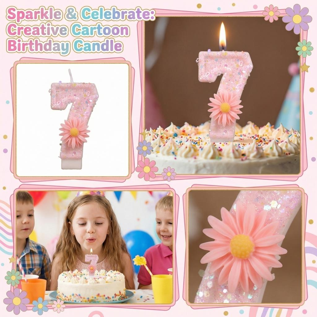 Fashion Cartoon Creative Birthday Candles Party Digital Candles