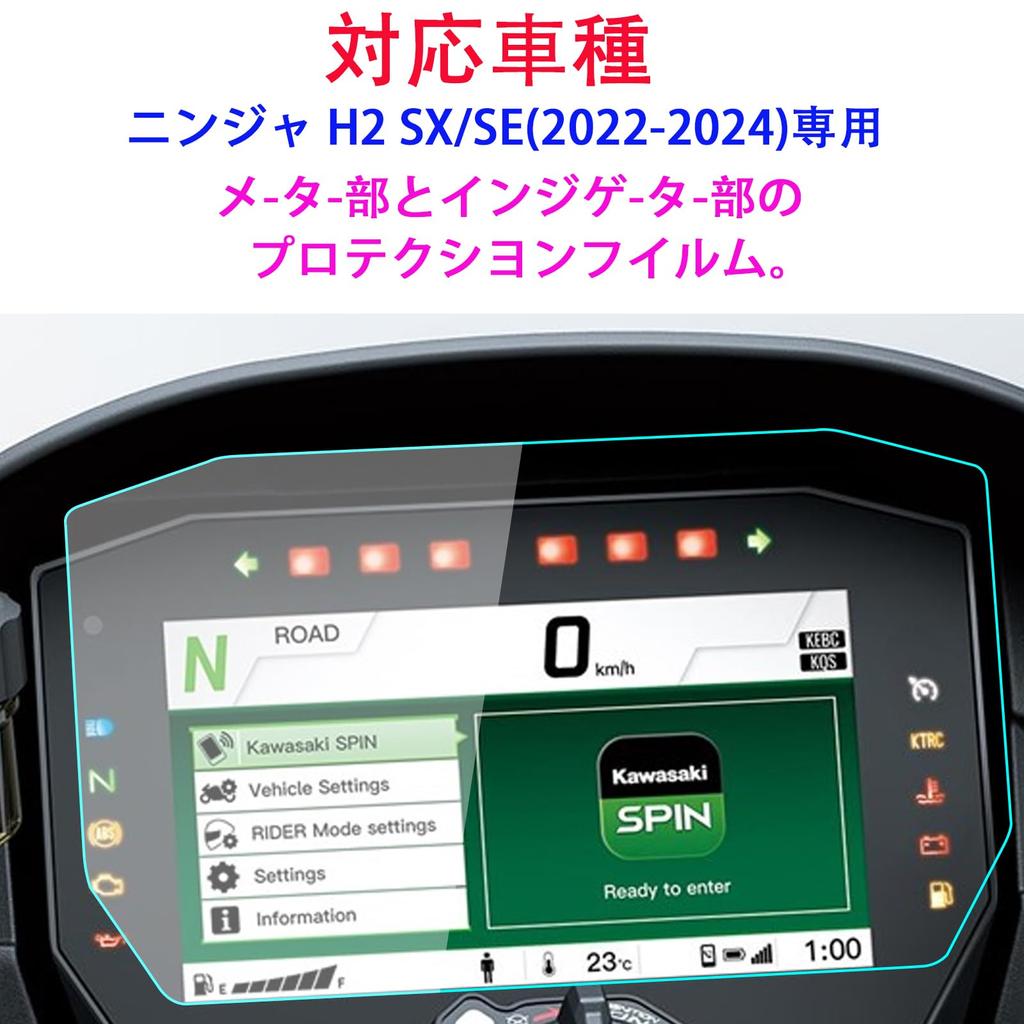 2 Sets of Motorcycle Meter Protection Film for Kawasaki Ninja H2 SX/SE (2022-2024)