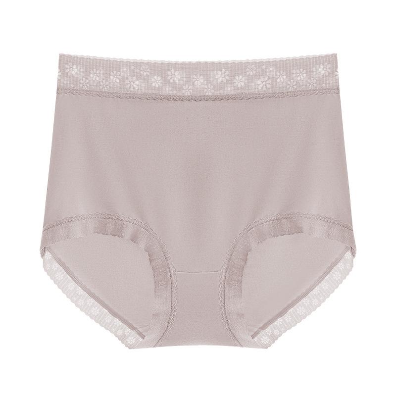 

Female Spring and Autumn Lace Edge Breathable Antibacterial Hip Wrap Comfortable Skin-friendly Waist Triangle Briefs one size сірий колір/фіолетовий