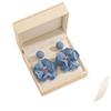 Exaggerated blue flower woven stud earrings women's fashion atmosphere retro temperament new popular light luxury earrings earrings