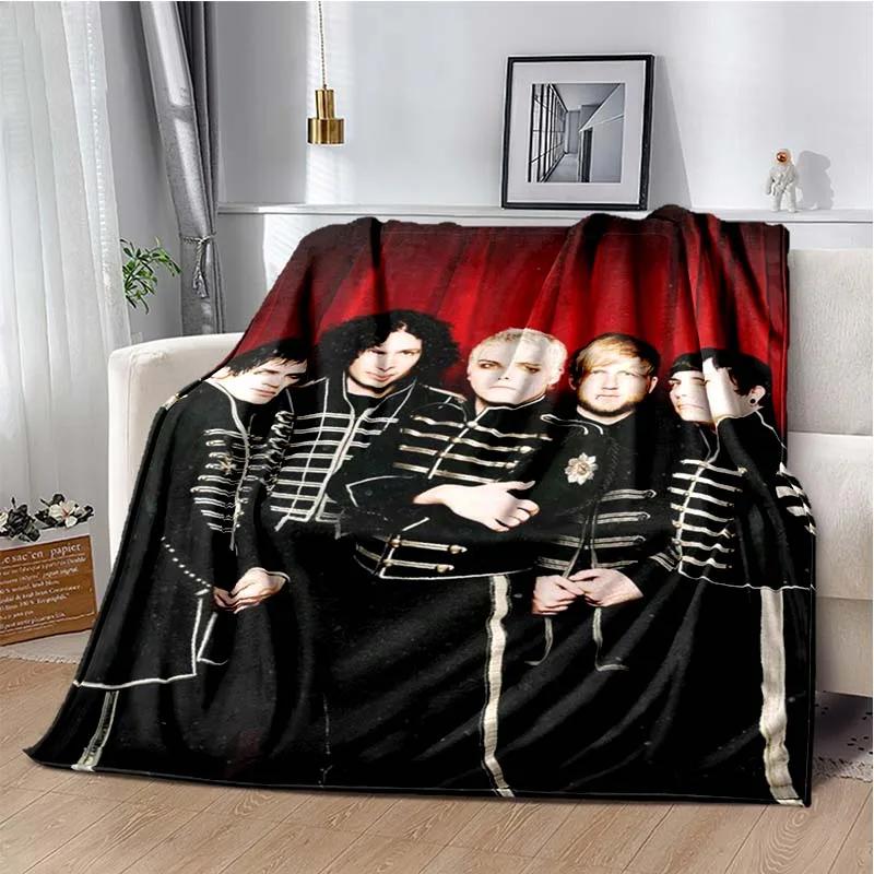 USA My Chemical Romance Band Blanket Printed Flannel Blanket Soft Warm Plush Throw Blanket for Bed Bedroom Sofa Picnic Fan Gift