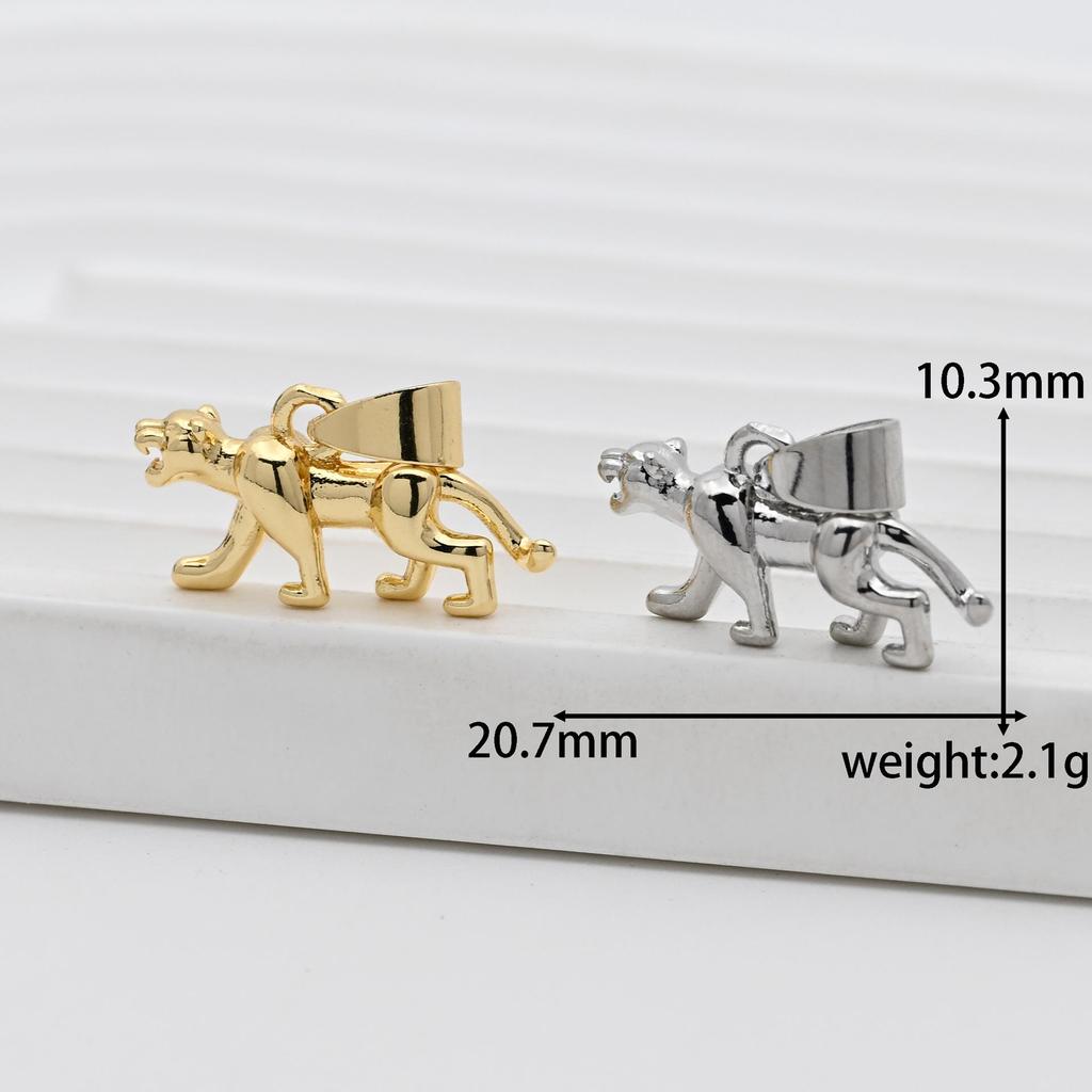 European & American Tiger Pendant Cat Necklace: Luxurious Zirconia 3D Animal Pendant DIY Accessory