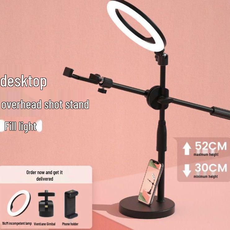 Multifunctional Mobile Phone Holder with Fill Light for Live Streaming & Video Shooting