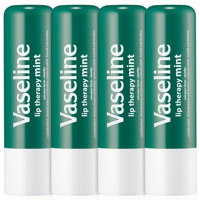 Vaseline Lip Therapy Lip Balm Stick Mint, 4.8g, 4 Pieces
