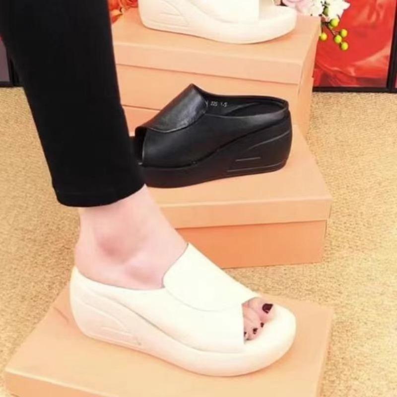 

Туфли на толстой подошве Женские туфли-маффины на толстой подошве Шлепанцы на одно плечо Новые ленивые крутые шлепанцы 42 бежевый