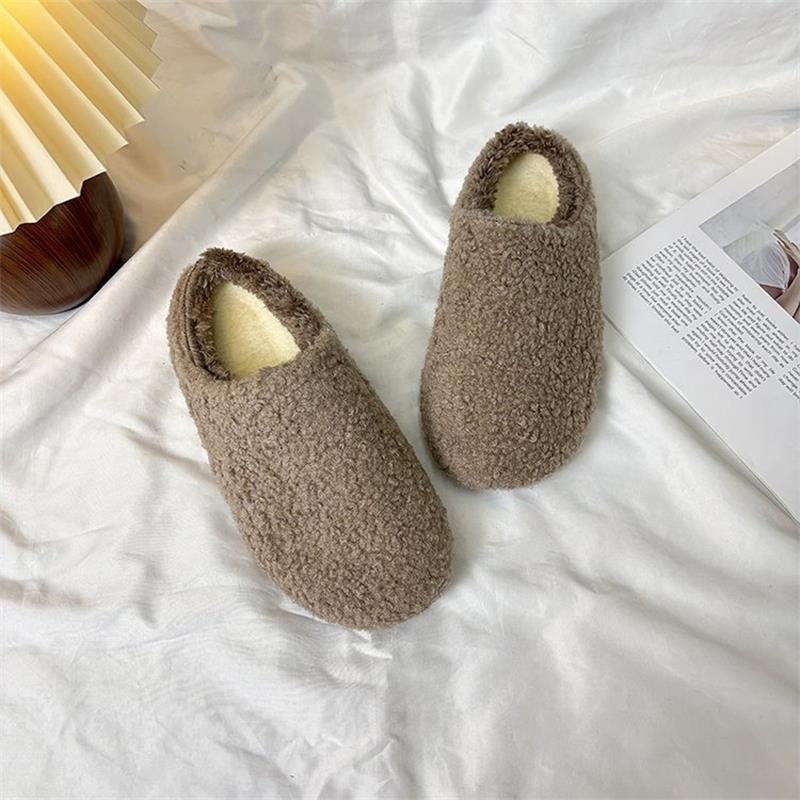Plüsch Hausschuhe Damen neu Herbst und Winter lässig und bequem Zuhause Indoor rutschfest warm Winter Baumwollhausschuhe