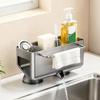 Wall Mounted Suction Cup Sink Drain Rack Punch Free Dishcloth Drying Rack for Kitchen