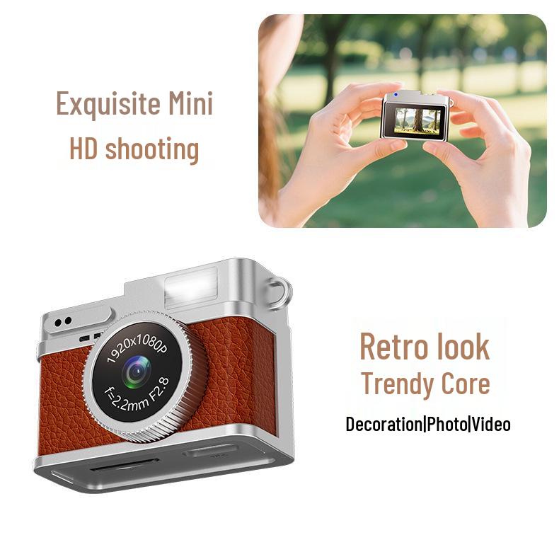 Portable HD Retro Mini Digital Camera for Students: Captures Photos and Videos