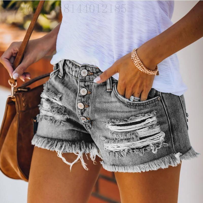 Damen Neue zerrissene Denim-Shorts