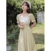 Large Size Women's Clothing Summer New French High-end Chic Stunning Long Dress Fat Mm Waist Thin Belly Cover Dress