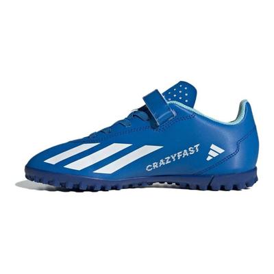 X Crazyfast.4 Synthetic Leather Artificial Turf Shock Absorbing Durable Low Top Football Shoes Kids Football Shoes Blue IE1591