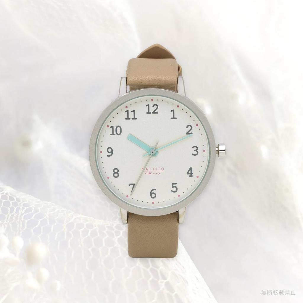 Fieldwork Women's Analog Watch with Leather Strap, Matte Shine, Colorful Hour and Minute Hands, Gray, Azure, JN015-2