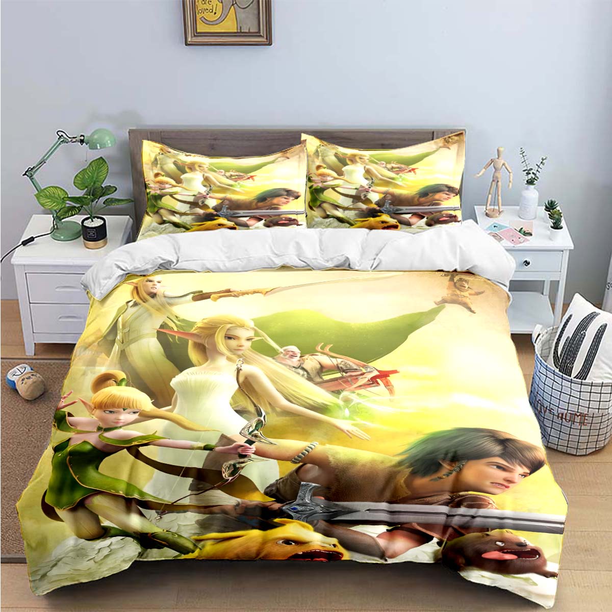

Fashion Clasic Game D-DragonNest Print Beding Sets Bed Suplies Set Soft Duvet Cover Bed Warm Comforter Set Beding Set High-End Premium Gift 100*200cm Single