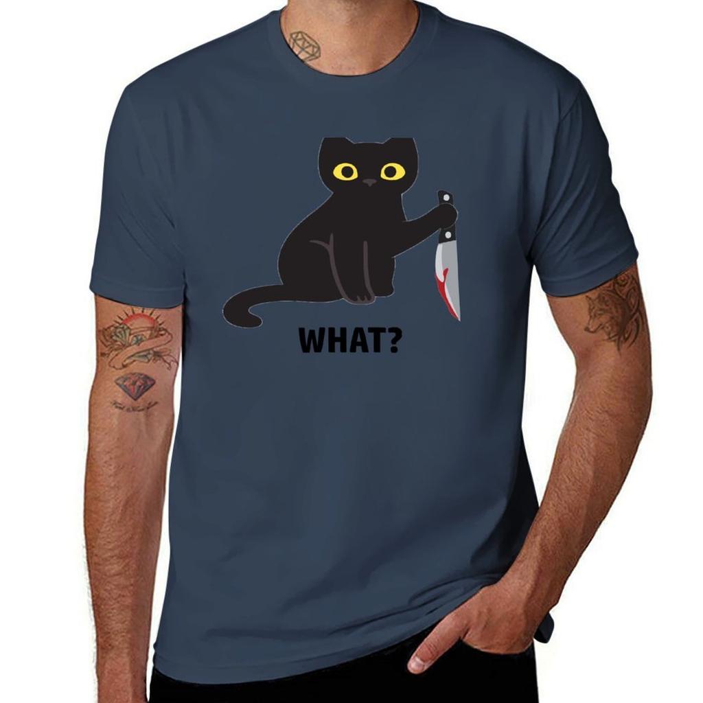 Cat What Tshirt Plus Size Basic Short Sleeve Top