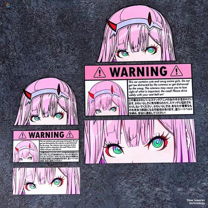 Adhesivo reflectante de ojos de anime para coche, moto y cubierta de tanque, decoración de vinilo
