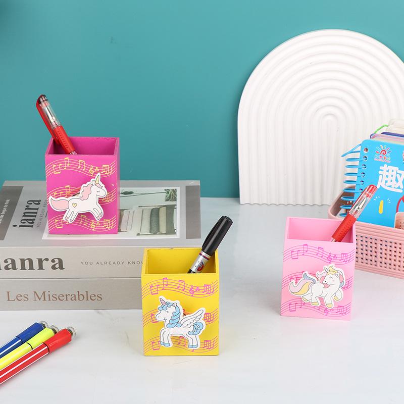 Wooden Cartoon Pegasus Pen Holder - Childlike Charm, Logo Printable