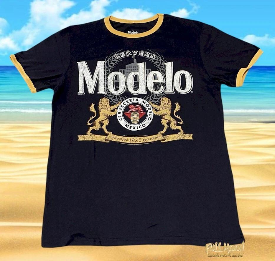 New Modelo Beer Ringer Logo Men s Vintage T-Shirt S