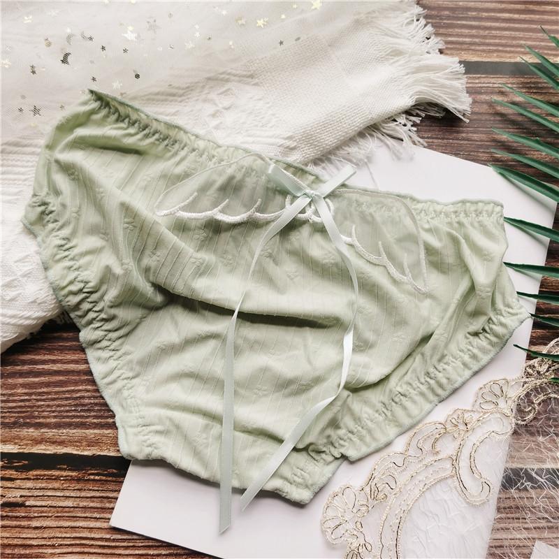 Briefs Cute Elastic Big Jacquard Dark Ice Silk Underwear Sexy Low-rise Women's Panties