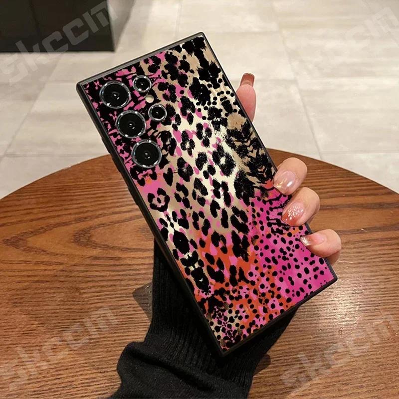 Leopard Print Pattern Phone Case For Samsung Galaxy S24 Ultra S23 FE S22 S20 Plus A73 A72 A71 A55 A54 A51 A50 A35 A15 Cover