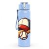 1PC Baseball Bat Glove Sport Print 750ml Color Plastic Sports Water Bottle Leakproof Flip Straw Lid Suitable for Sports Office Home Use