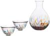 ADERIA Tsugaru Vidro Nebuta-nagashi Sake Set, Made In Japan. Includes Sake Bottle, Sake Cups, and Glass Sake Cooler. A Stylish and Elegant Gift for Wo