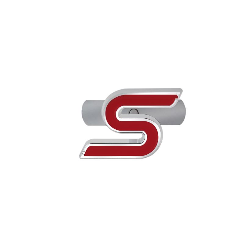 RGFU9 Car Accessories Metal S Grille Emblem Rear Trunk Body Badge Sticker For Ford ST LINE Focus Fiesta Ecosport Kuga Mondeo Everest