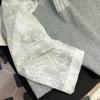 Plus Size Sequin Embroidered Mesh Two-Piece Cotton T-shirt