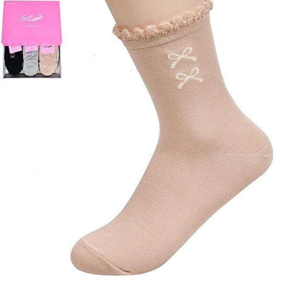 Crocodile Lace Point Ladies Rosie Ribbon Mid-Length Socks 0059ye (P003765219)