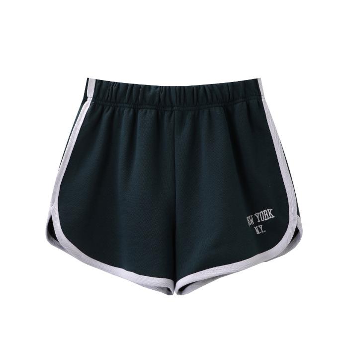 Brandy Girl Summer New York Embroidered Elastic Waist Sports Casual Shorts