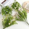 7 Fork Artificial Flower Water Plants Jasmine Wild Chrysanthemum Fake Flower Arrangement with Grass Home Outdoor Wedding Decor
