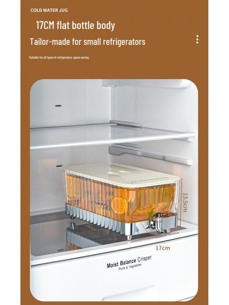 Large Capacity Summer Beverage Dispenser: High-Temperature & Drop-Resistant Cold Brew Kettle with Spigot