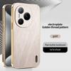 For Honor Power, Phone Case Luxury Brushed Leather Electroplated Bumper Soft TPU Cover