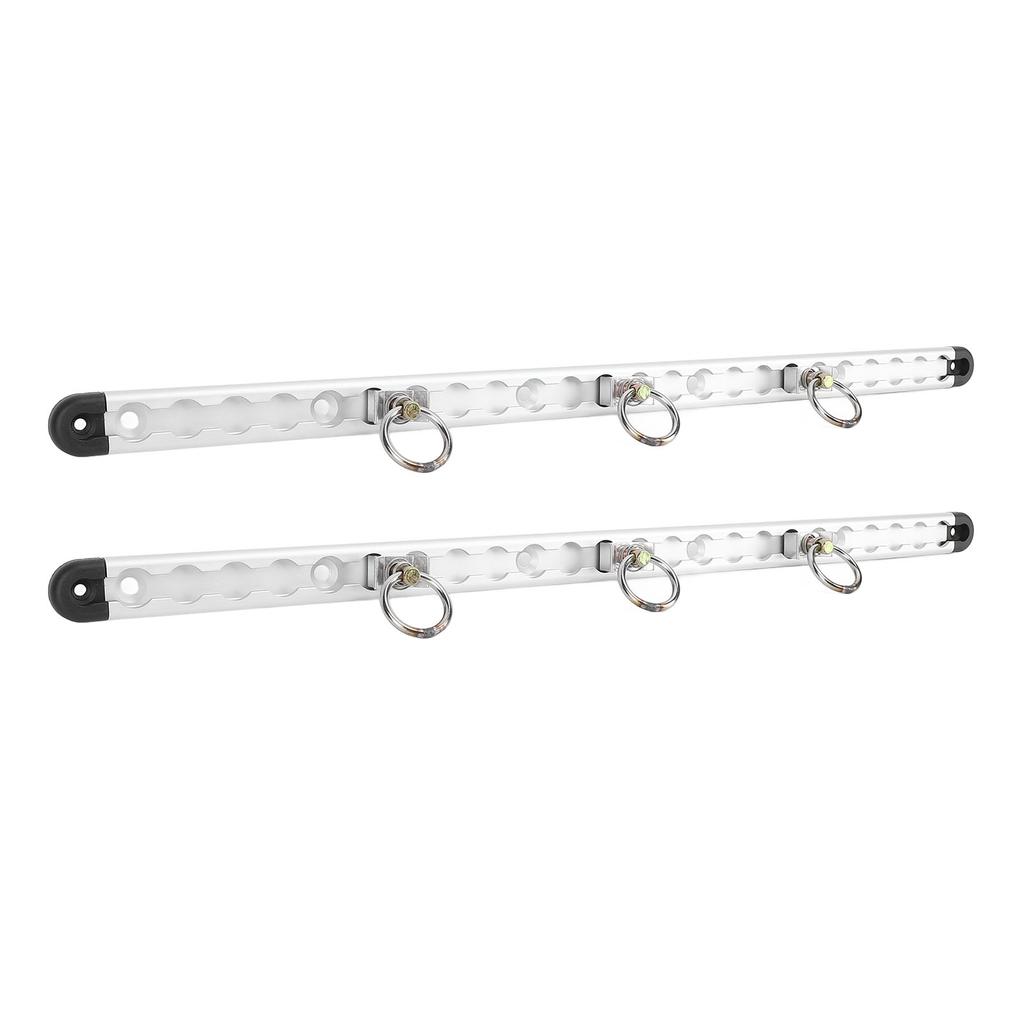 Pair of 23.6in Aluminium L Tracks with 6pcs Single Stud Fitting Round Ring for Truck Beds Trailers Cargo Tie Down