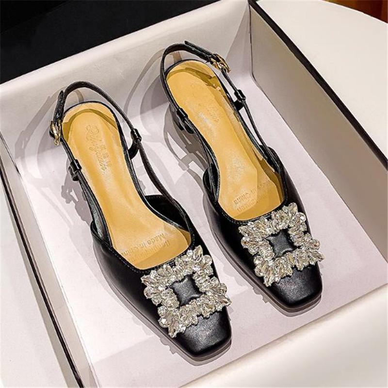 Fashion Spring Summer 2024 Fashion Elegant Concise Women High Heels Sandals Genuine Leather Pumps Party Office Prom Shoes Woman