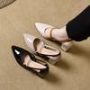 Modische hochhackige Sandalen für Damen im Sommer 2025 mit dicken Absätzen und spitzen Cut-out-Sandalen Modeschuhe